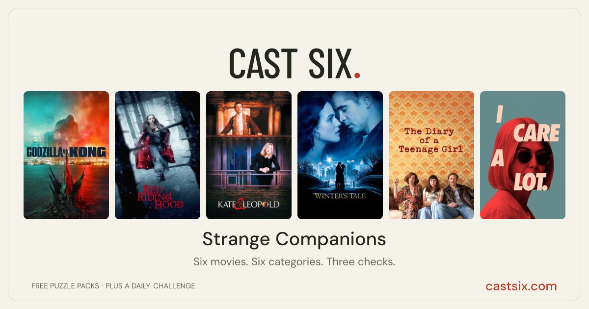 I made Cast Six, a movie-matching puzzle — can a title-only warm-up teach the rule?